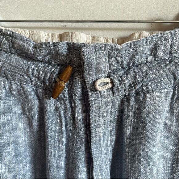 Free People Paradise High Rise Blue Pants Size Small Cotton Linen Blend - Picture 7 of 12